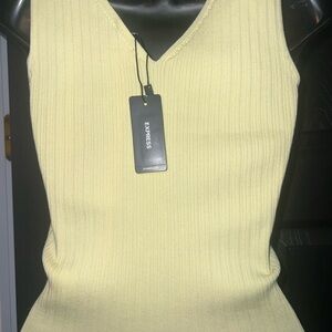 Express Yellow Ribbed Tank Top